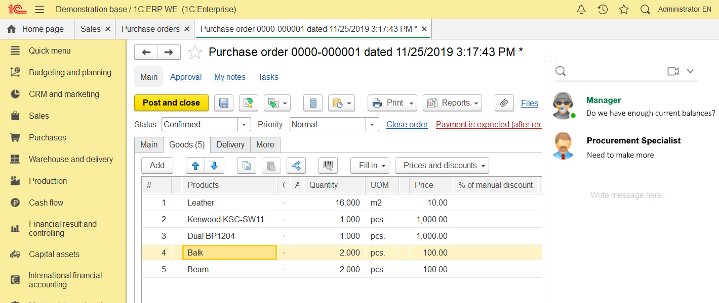 Purchase order